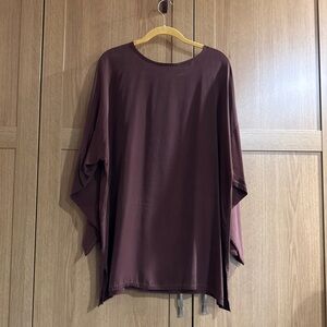 Vintage Eileen Fisher Brown Silk Tunic & Skirt